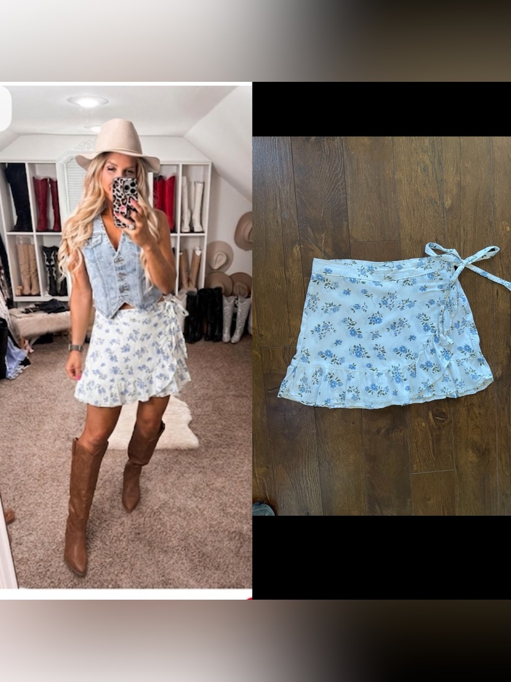 Hollister Feminine Floral Skort Skirt W Shorts. Stretch Waist. Medium. White